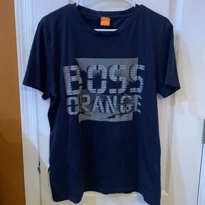 Navy and grey Boss Hugo Boss Boss Orange T-shirt 
Size L